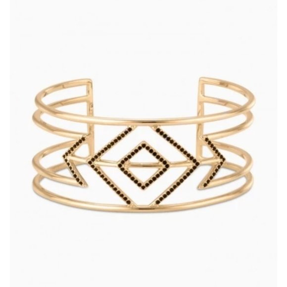 Stella & Dot | Black + Gold Pavé Diámondé Sphinx Cuff Bracelet Retired - Picture 2 of 8